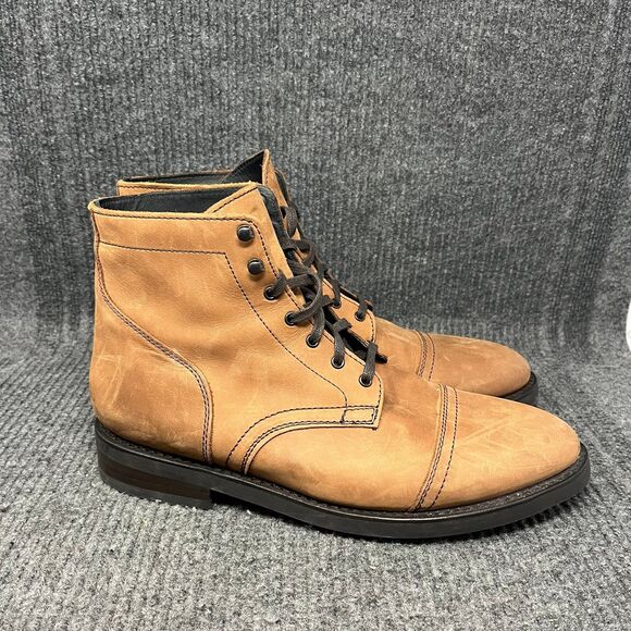NEW Thursday Boot Company Captain Cap Toe Brown Leather Lace Up Mens 12.5 US